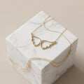 18K Gold Angel Wing Necklace: Delicate Pendant, 18 inch Chain