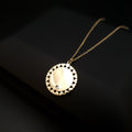 18K Gold Circle Pendant Necklace: Love Circle, 18 inch
