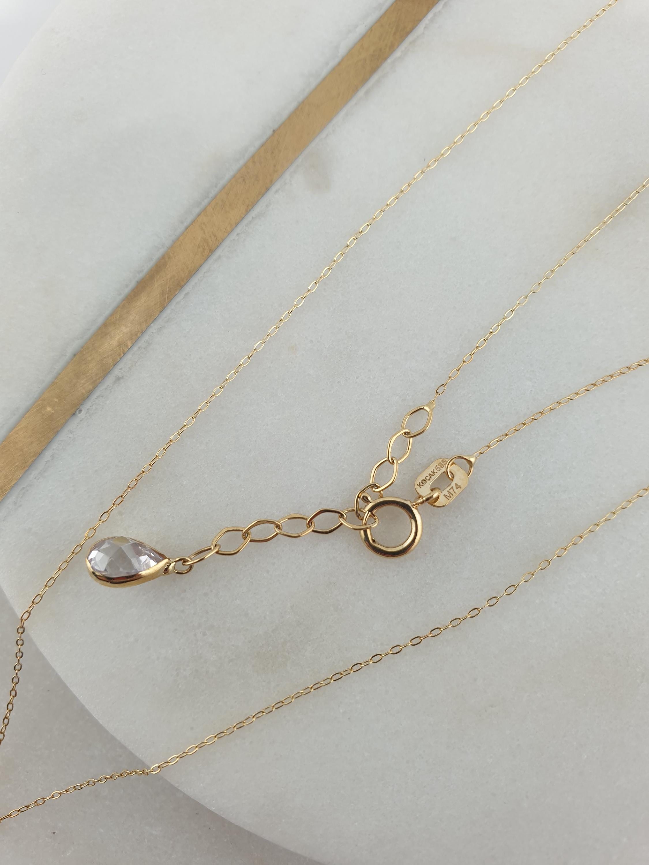 14K Gold Tiny Flower Pendant Necklace: Dainty Charm