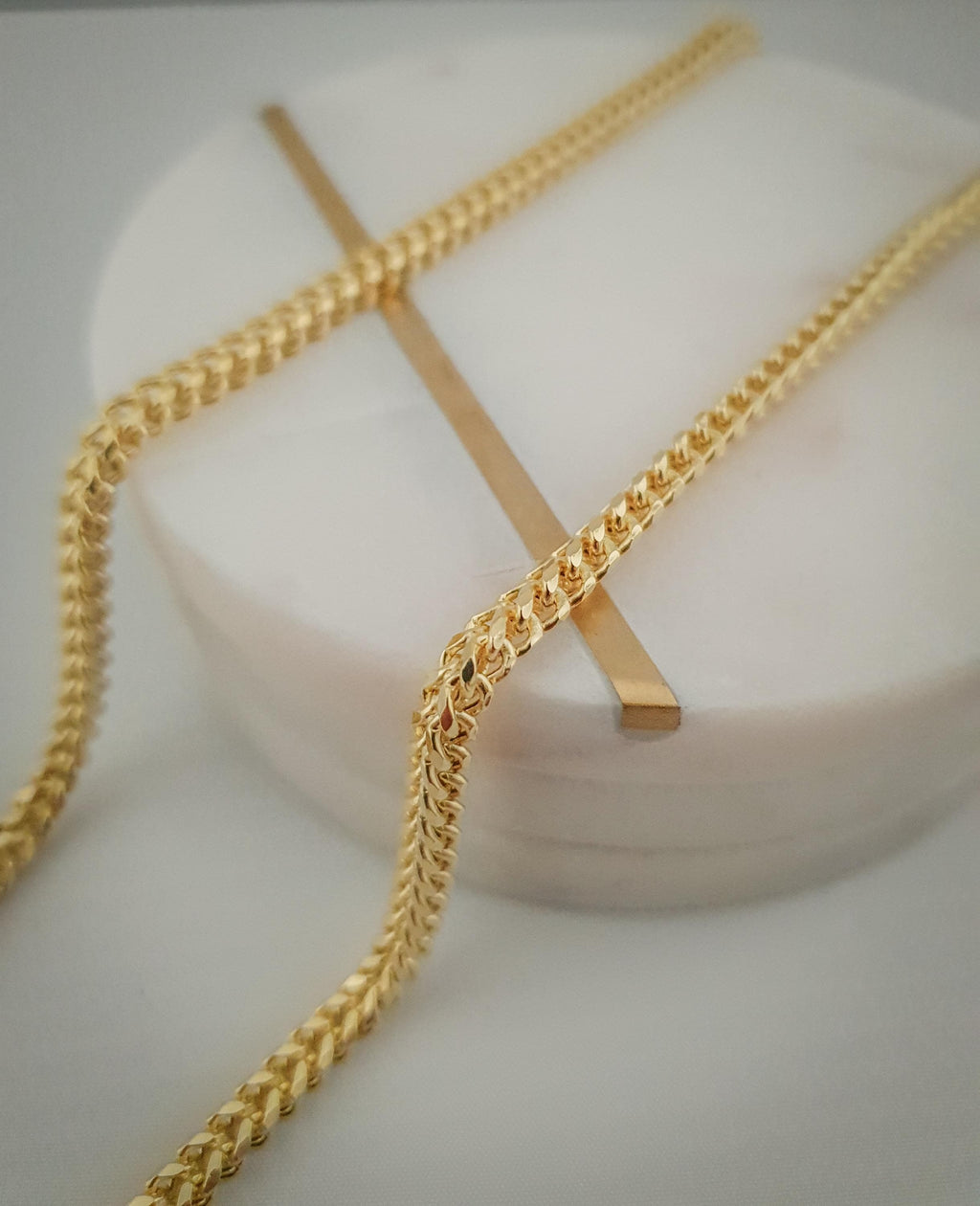 14k Solid Gold Diamond Cut Franco Chain Necklace (4.40mm, 20-21.5-24")