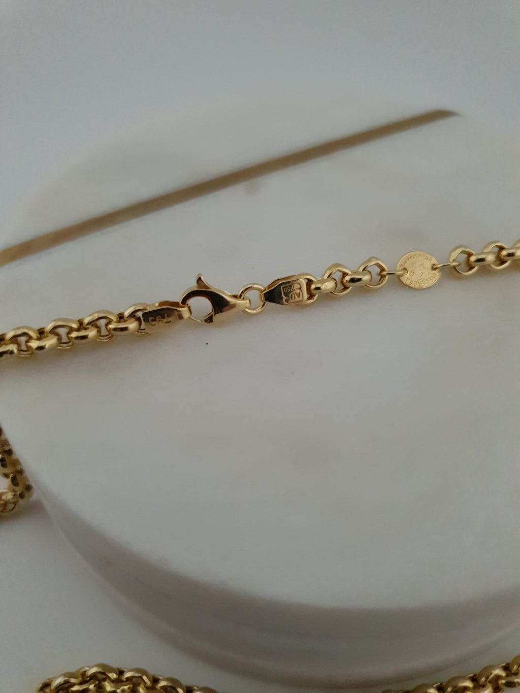 18K Gold Rolo Chain Necklace, Classic Round Link Chain, Unisex Fine Jewelry-24 inch