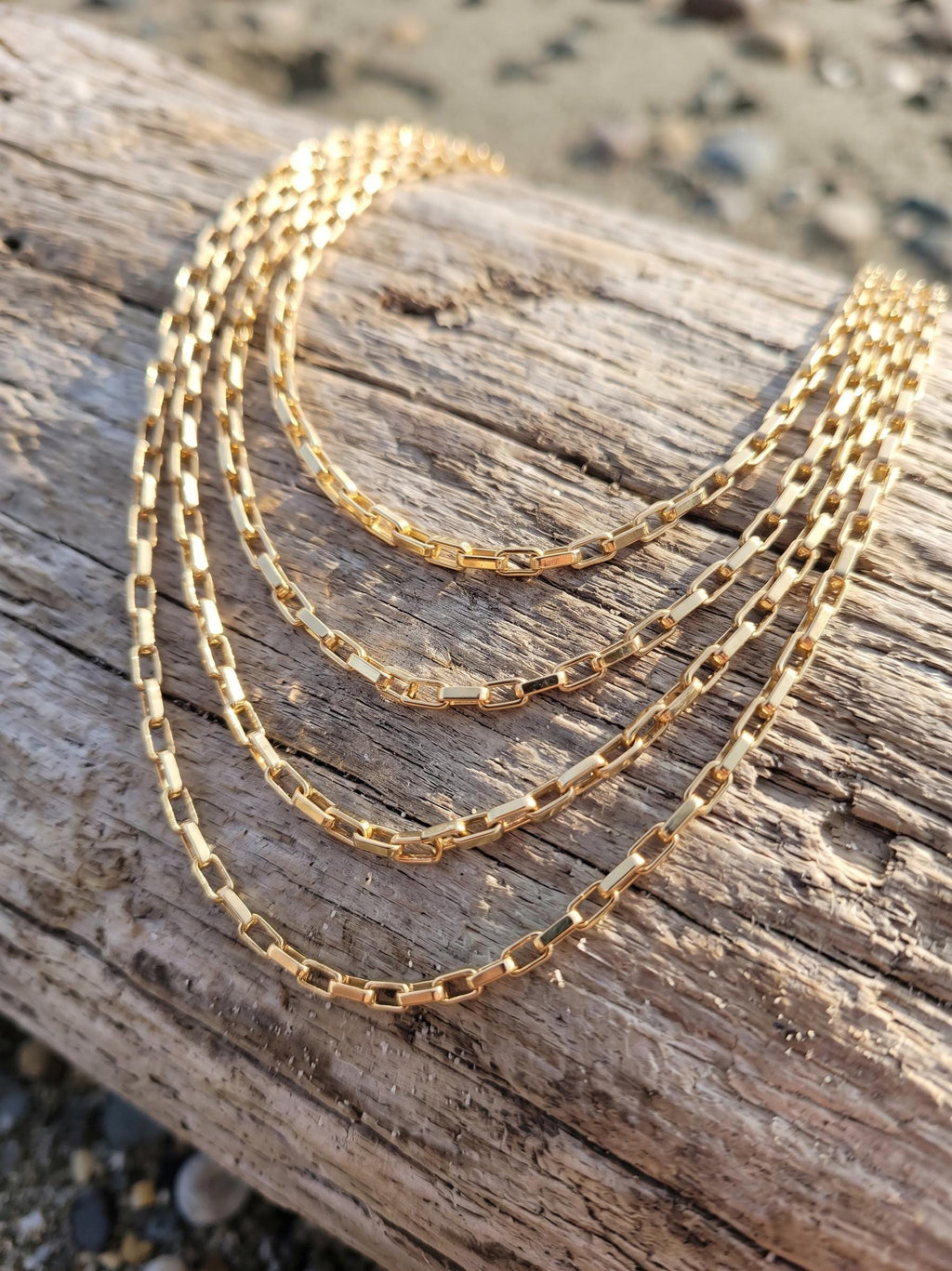 18k Gold Box Chain Necklace, 2.70mm Thickness, 18 Inch