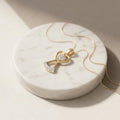 18K Gold Angel Heart Necklace: Delicate Charm Pendant