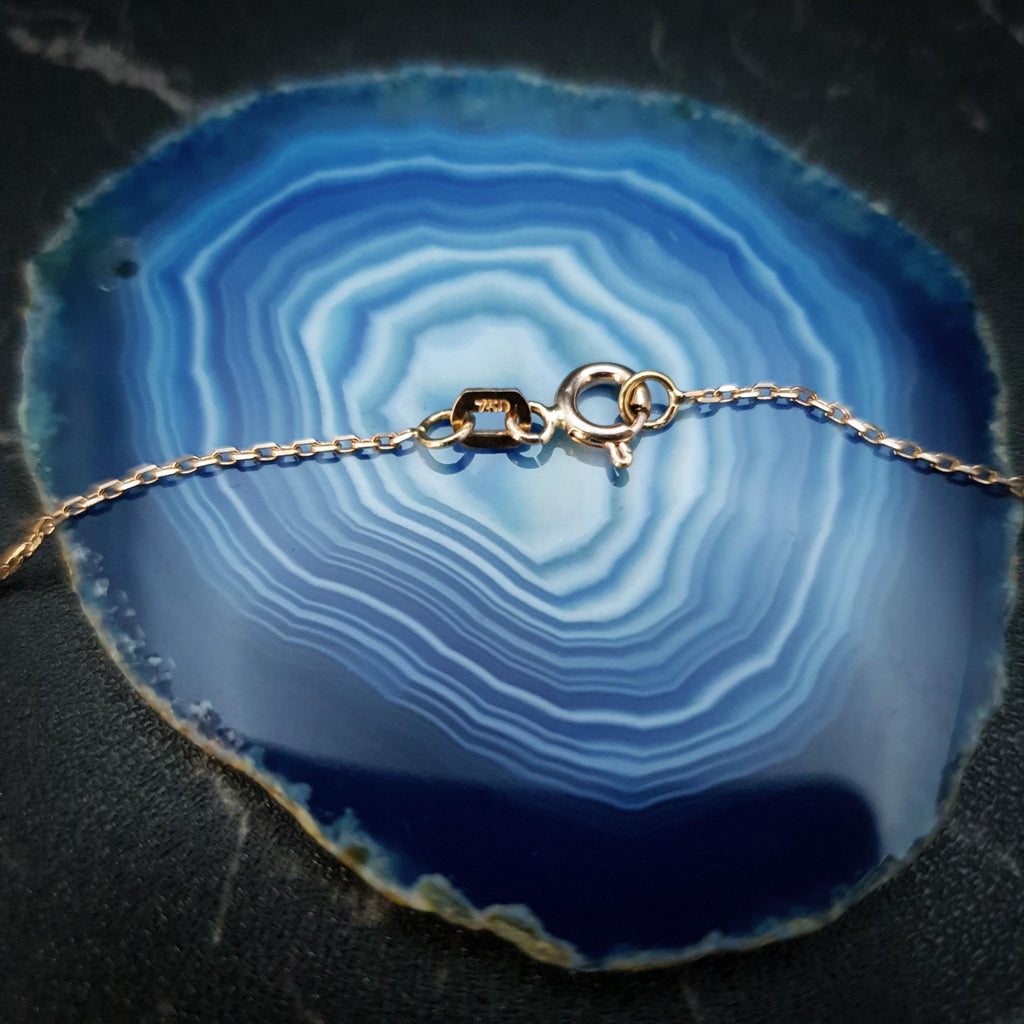 18K Gold Whirlpool Necklace, Forged Gold Pendant