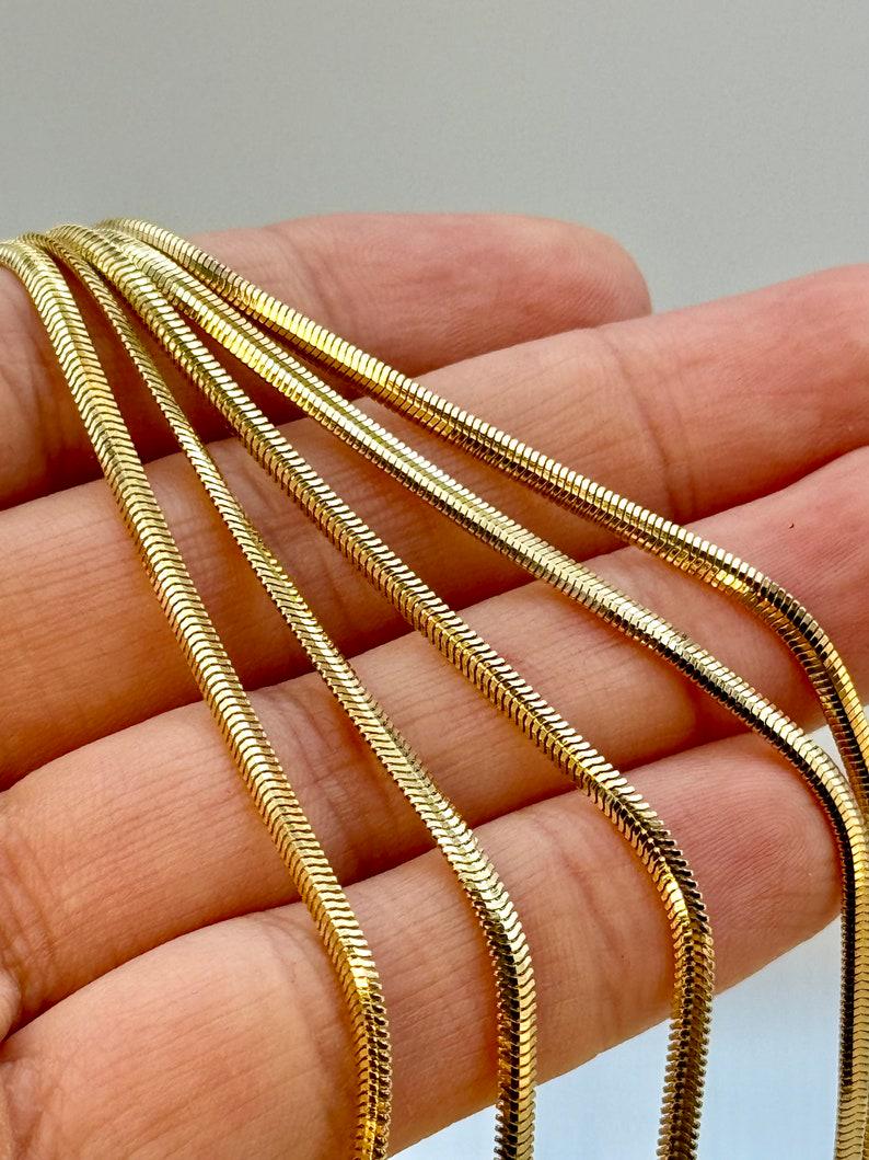 14k Real Gold Herringbone Snake Chain Necklace (2.6mm)