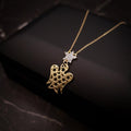 18K Gold Angel and Star Necklace: Delicate Charm Pendant