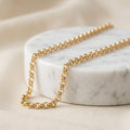 14k Real Gold Rolo Chain Necklace: 7mm or 6mm Unisex