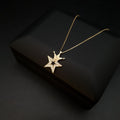 18K Gold Diamond Star Crown Necklace: King Star Pendant