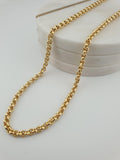 18K Gold Rolo Chain Necklace, Classic Round Link Chain, Unisex Fine Jewelry-24 inch