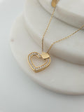 14K Gold Diamond Heart Necklace: Delicate Charm Pendant