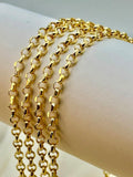 14k Real Gold Rolo Chain Necklace - 3.5mm, Unisex