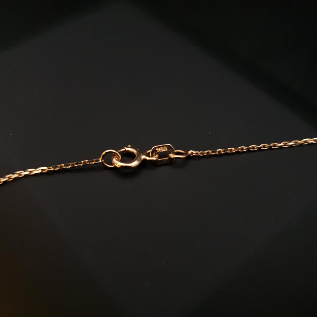 18K Gold Leaf Necklace with Black Accents