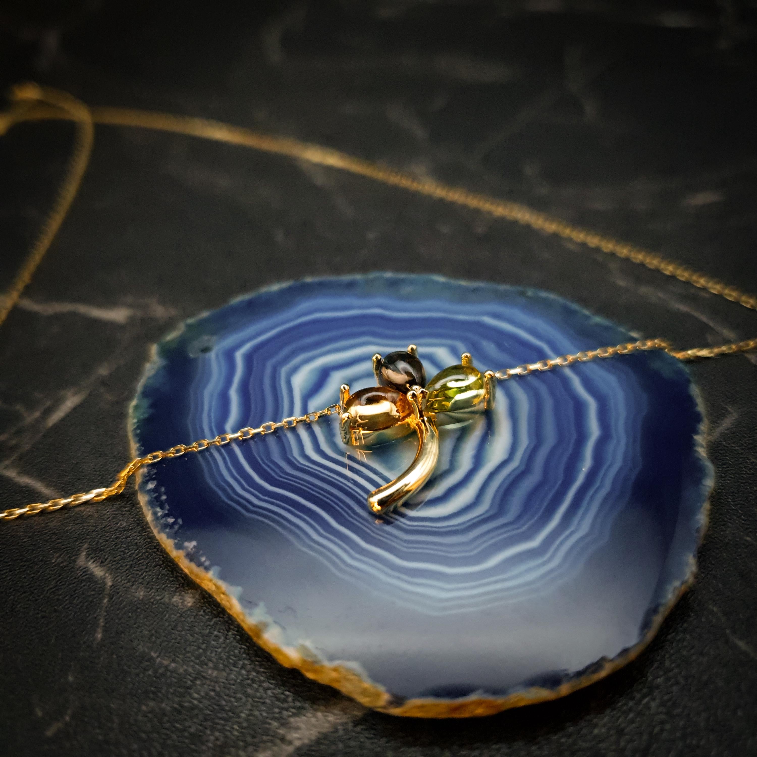 18K Gold Three Leaf Clover Necklace: Lucky Charm Pendant