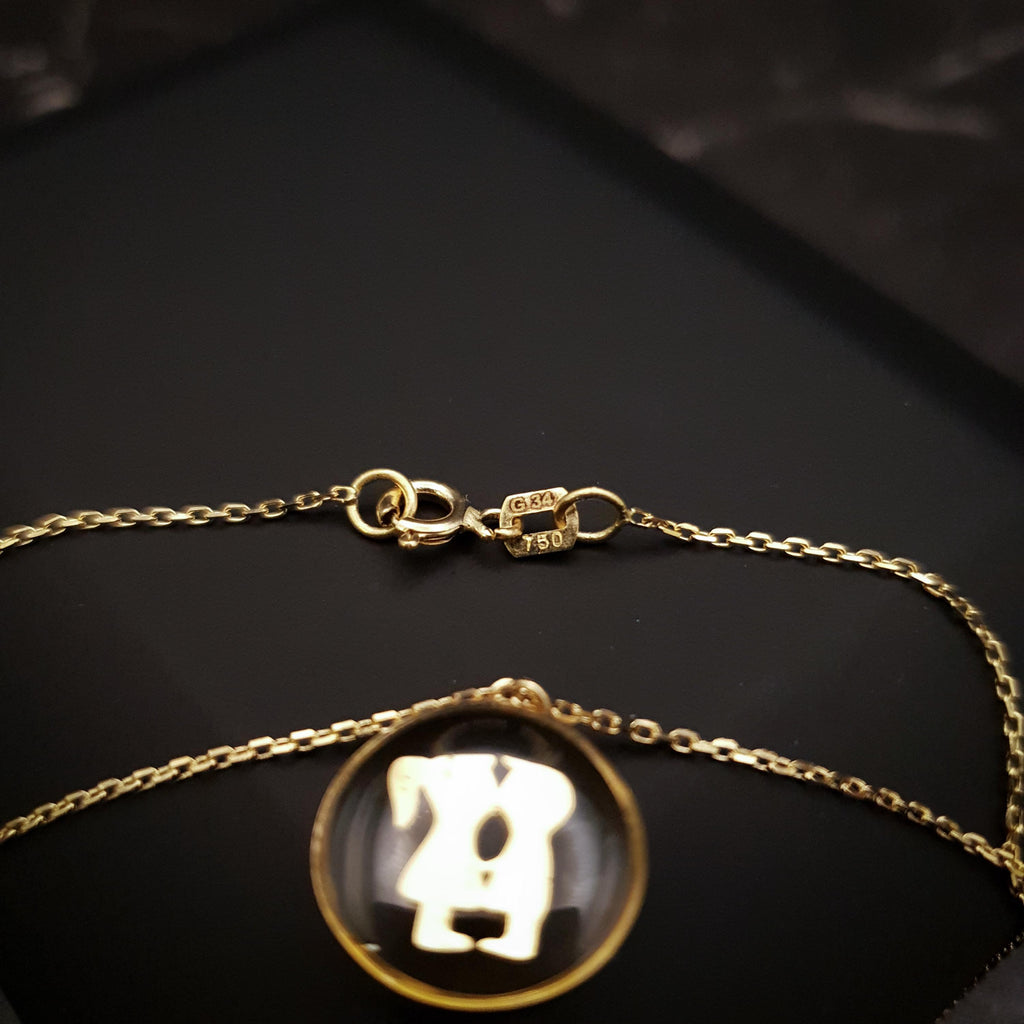 18K Gold Kiss Pendant Necklace: Love Story Gift