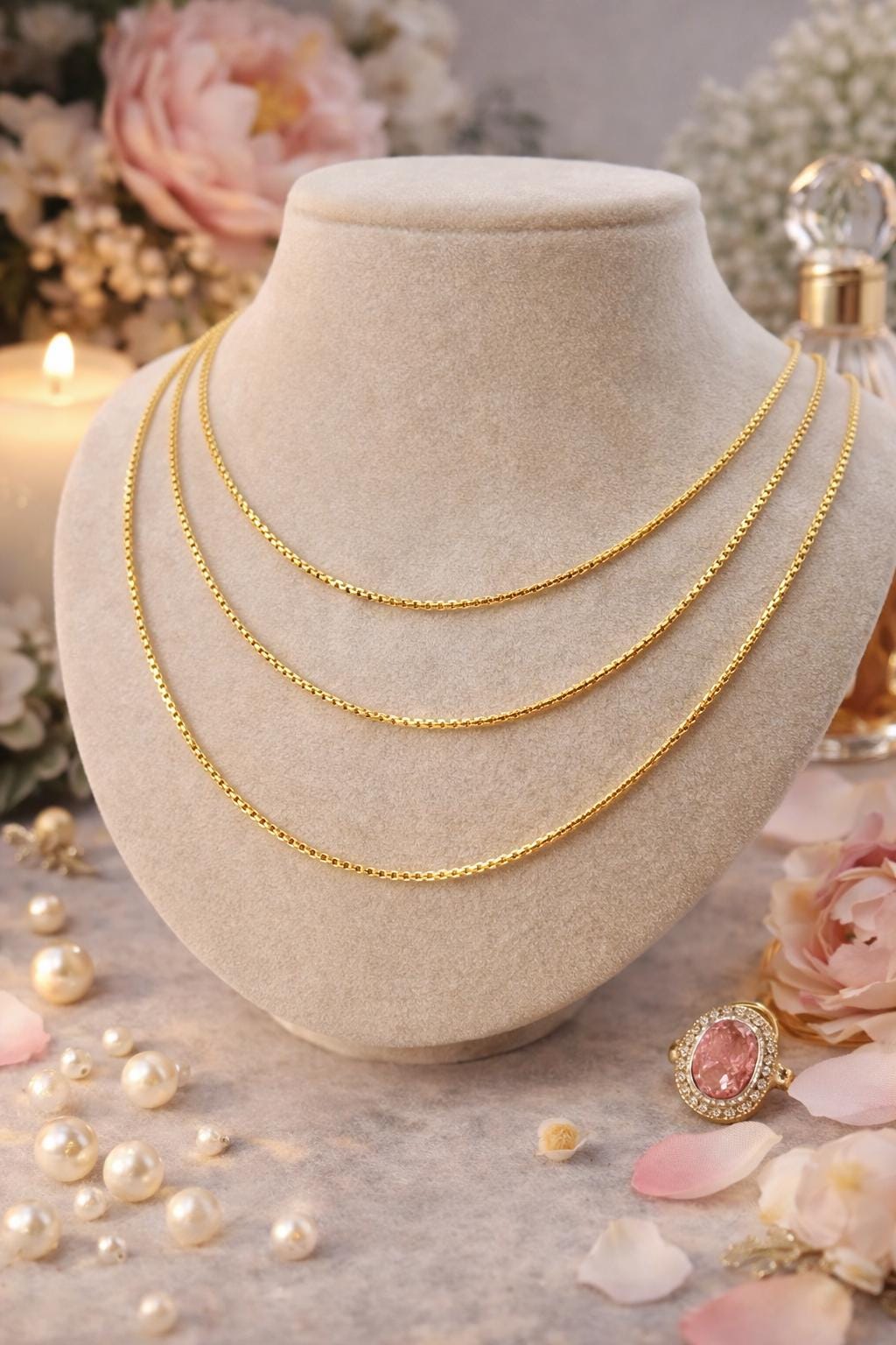 14K Solid Real Gold Box Chain Necklace 2mm, Unisex