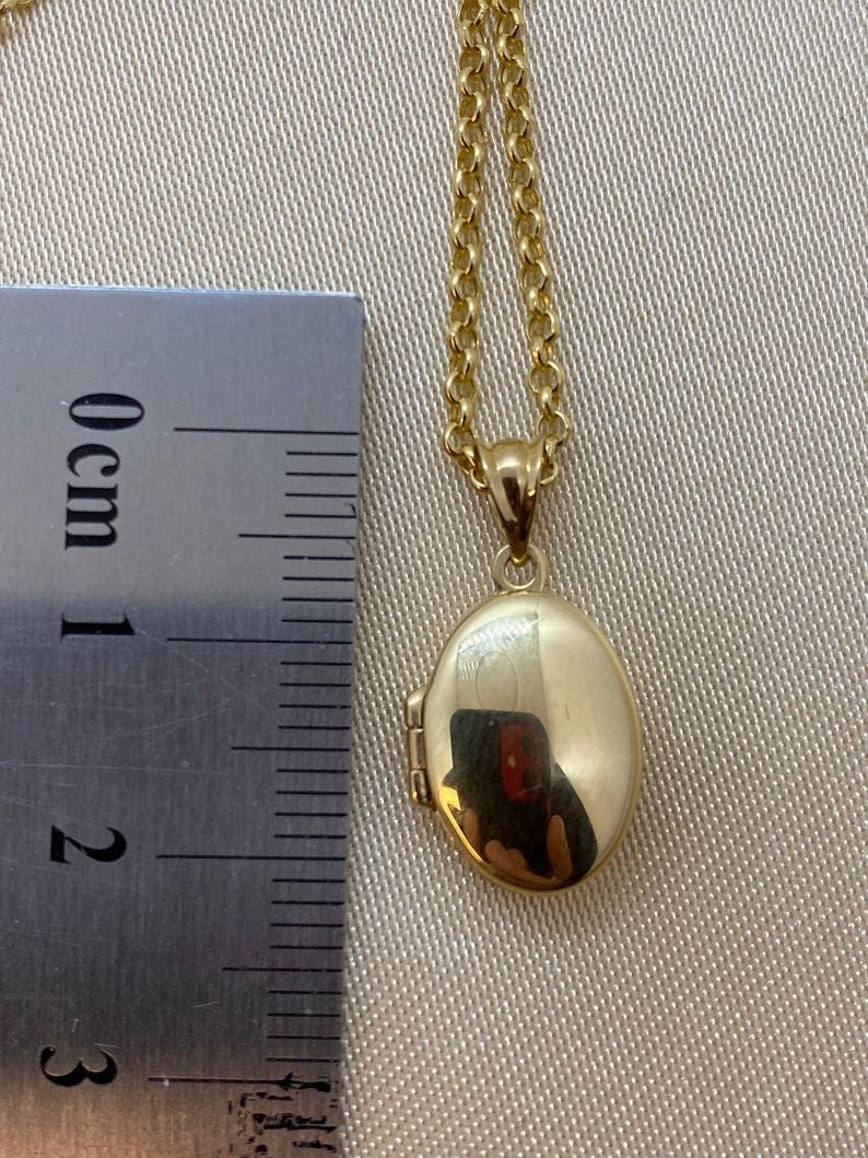 14k Real Gold Oval Locket Necklac,22 inch, Photo Memorial Pendant