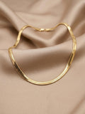 14k Real Gold Herringbone Snake Chain Necklace (3.5mm)