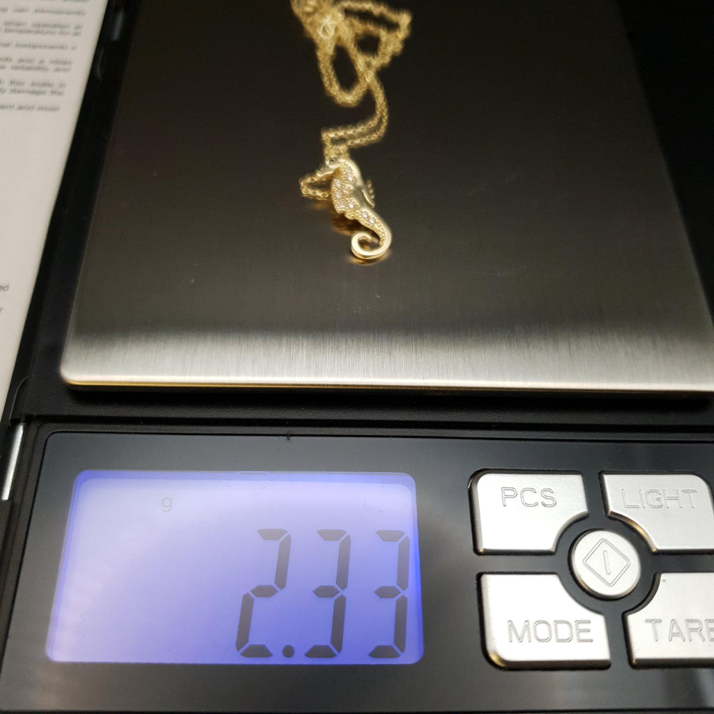 18K Real Gold Sea Horse Necklace, Pendant, charm , gift, birthday, Delicate Design, sea lovers