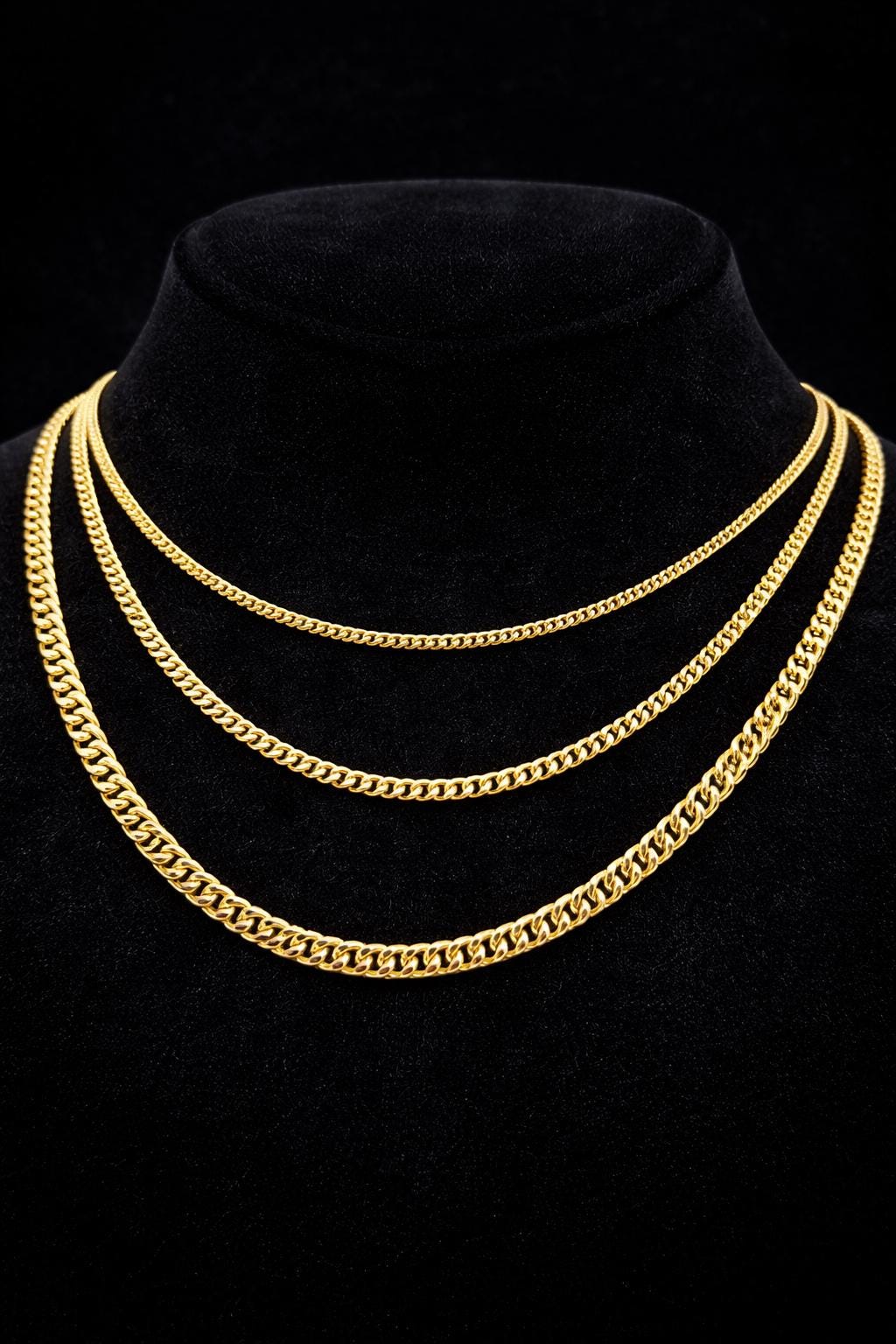 14k Gold Curb Chain Necklace, Thickness: 2mm, 3mm, 4mm, Unisex, Birthday gift