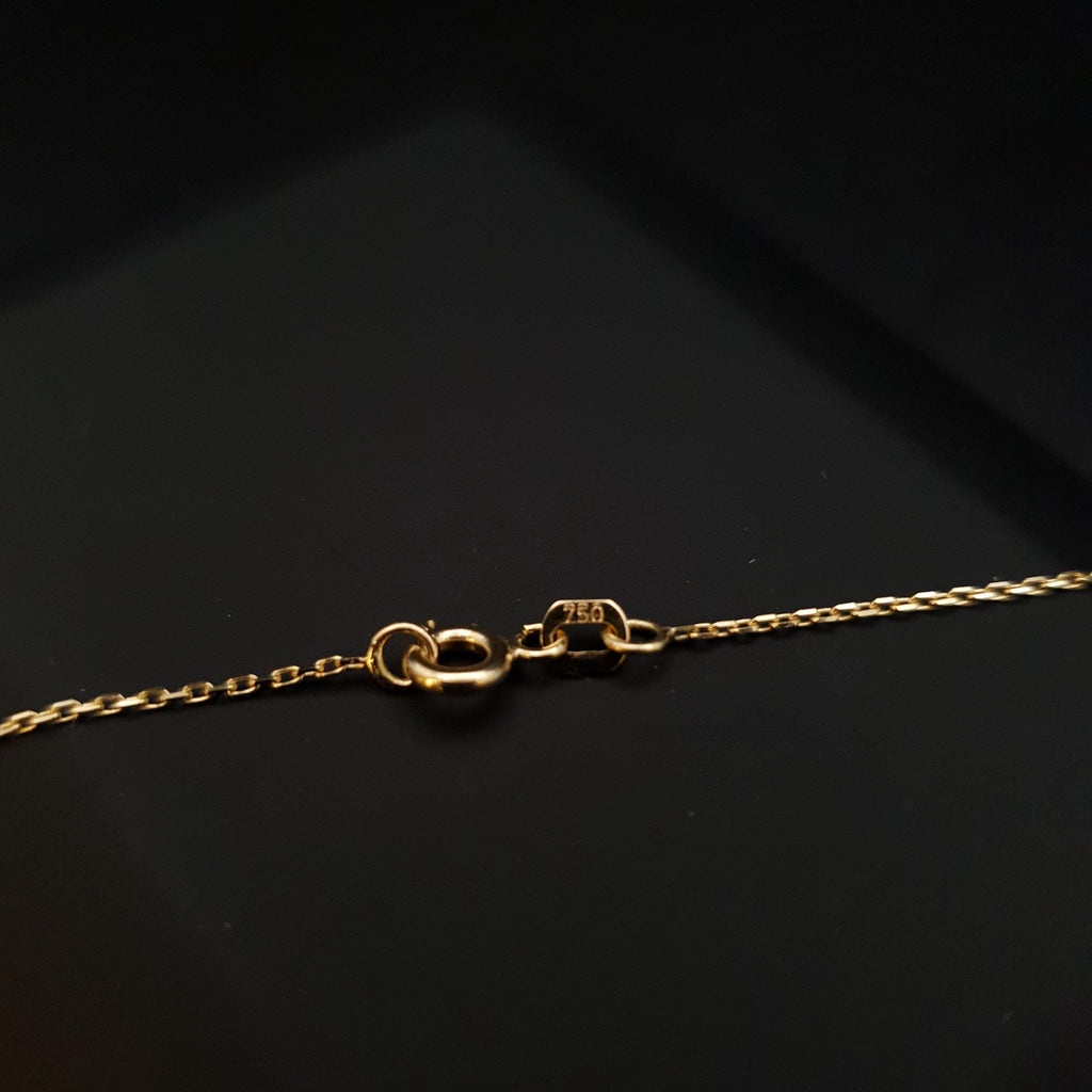 18K Gold Butterfly Necklace with Diamond Circle Pendant