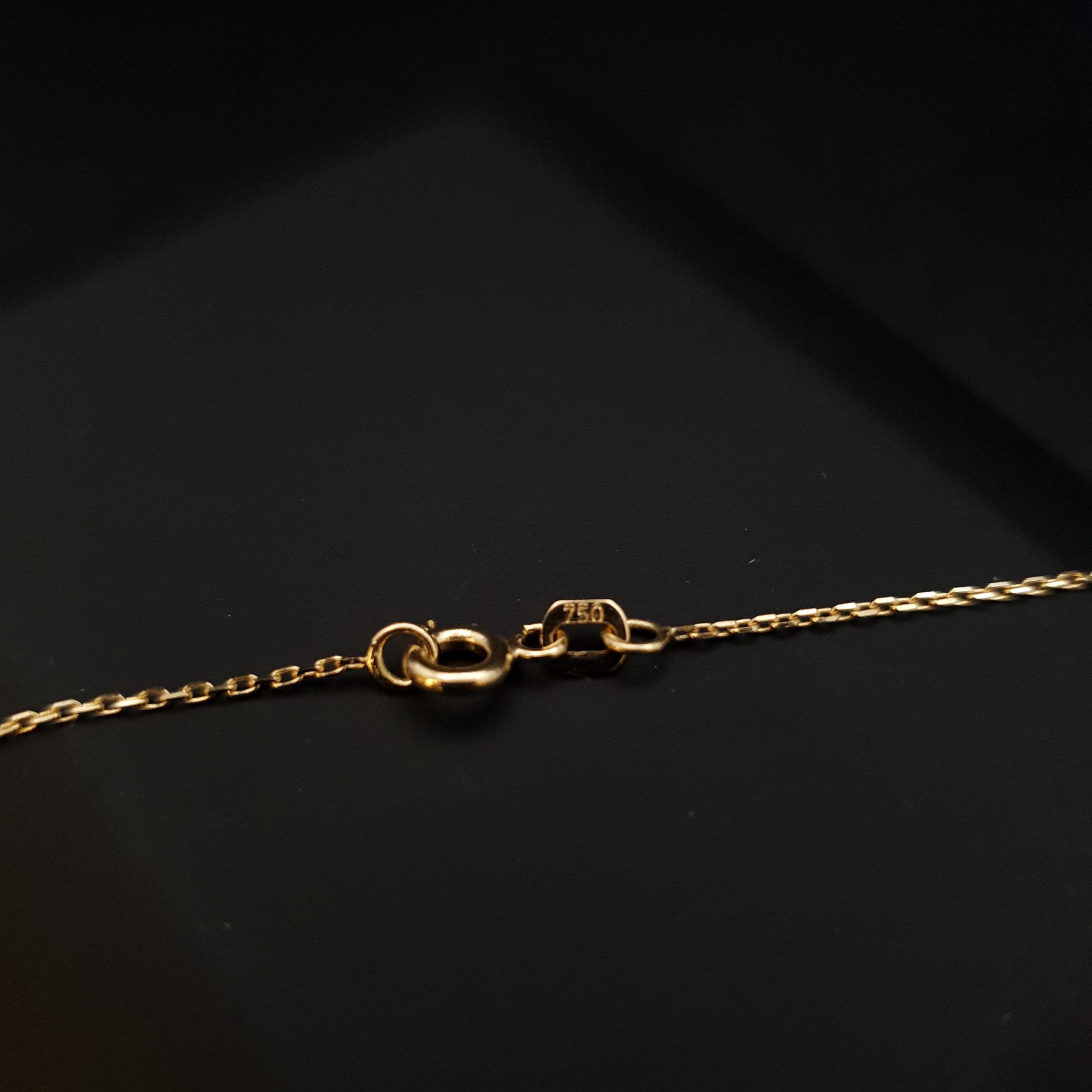 18K Gold Butterfly Necklace with Diamond Circle Pendant