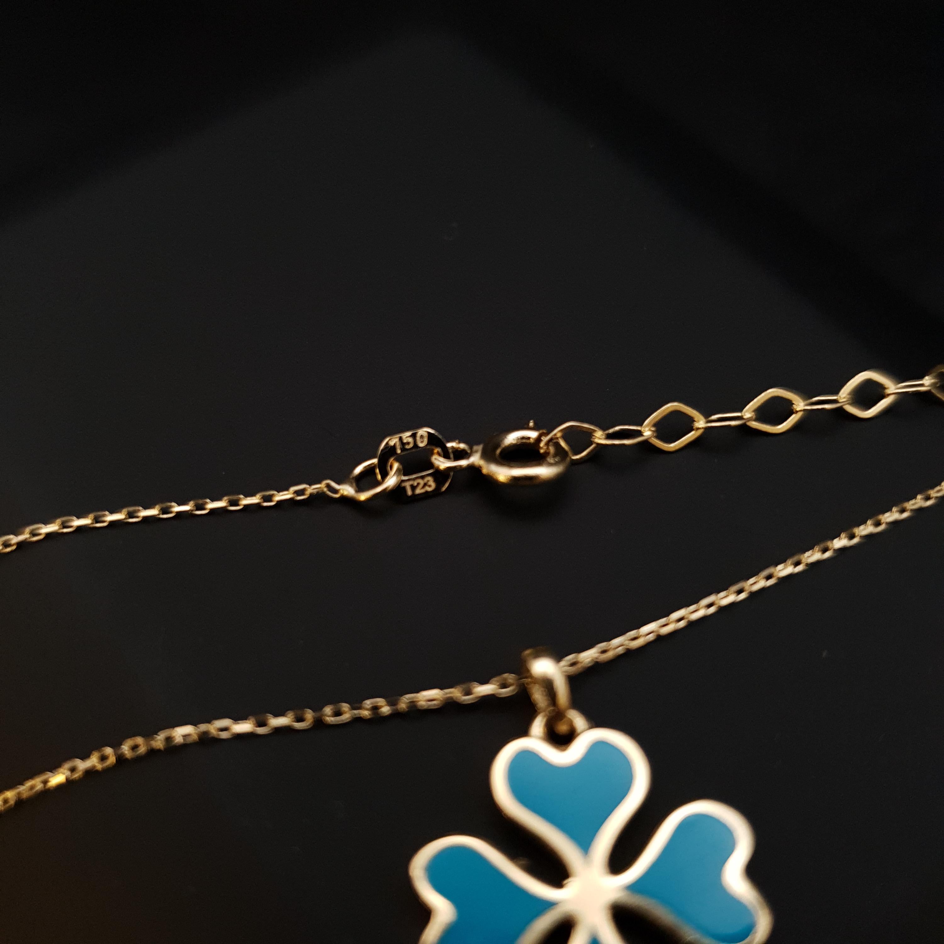 18K Gold Four Leaf Clover Necklace: Lucky Charm Pendant