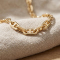 18k Gold Anchor Chain Necklace or Bracelet, 2.5mm and 3.5mm Mariner Link