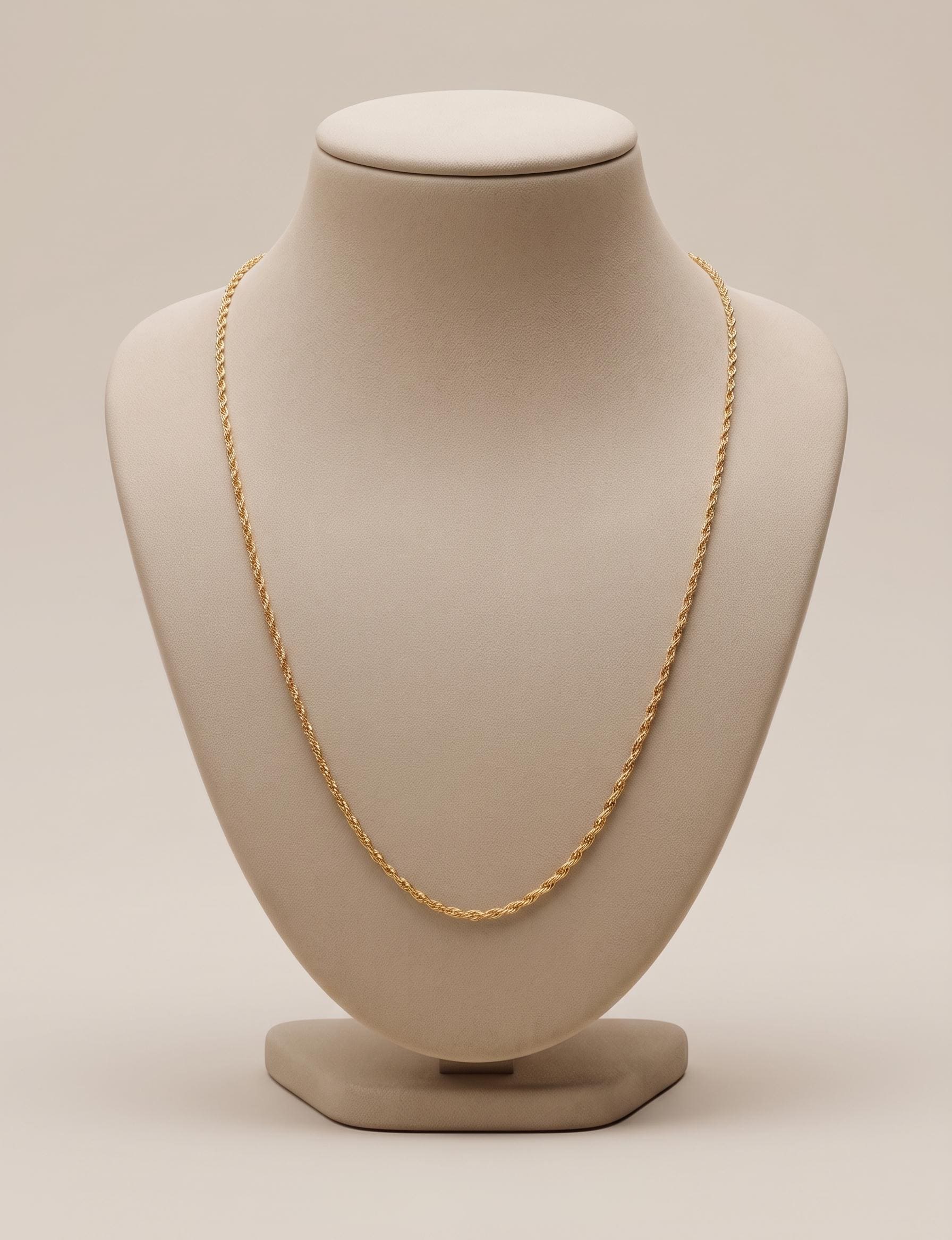 18k Real Gold Singapore Chain Necklace: Diamond Cut Twisted Unisex Chain