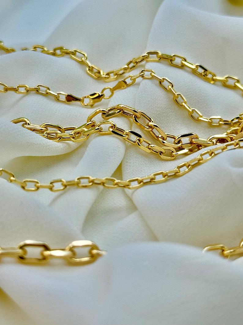 14k Gold Cable Chain Necklace: Layering, Trending Jewelry, Lobster Clasp