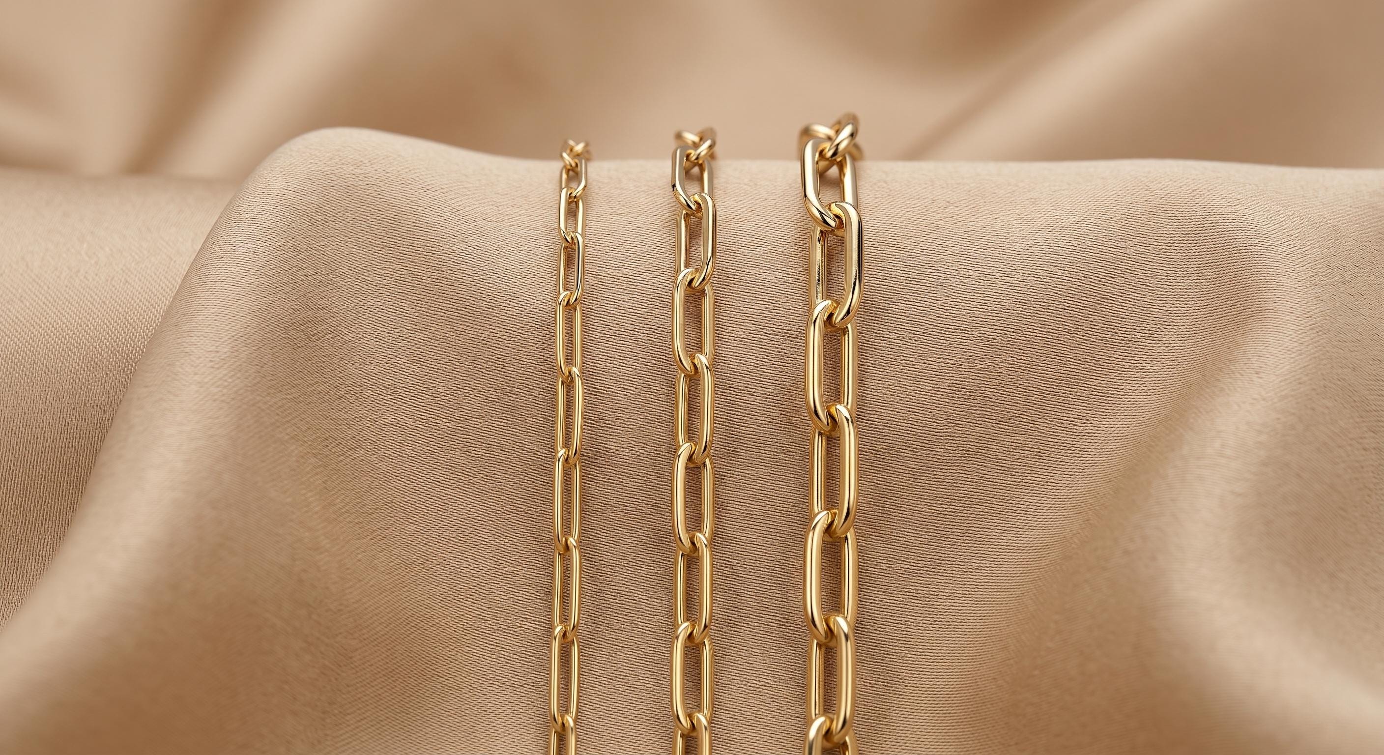 14k Gold Cable Chain Necklace: Layering, Trending Jewelry, Lobster Clasp