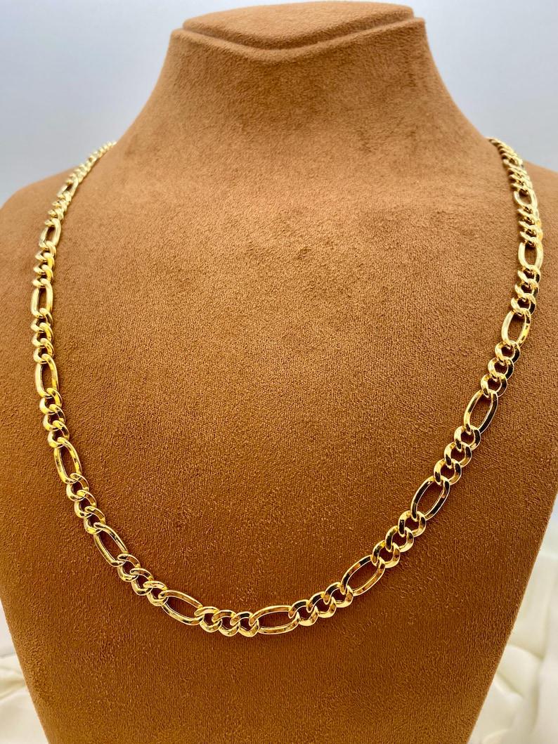 14k Gold Figaro Chain Necklace, 6MM