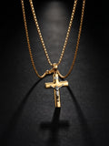 14k Real Gold Cross Necklace with 2.5mm Box Chain