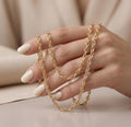 18k Gold Anchor Chain Necklace, 3.5mm Mariner Link
