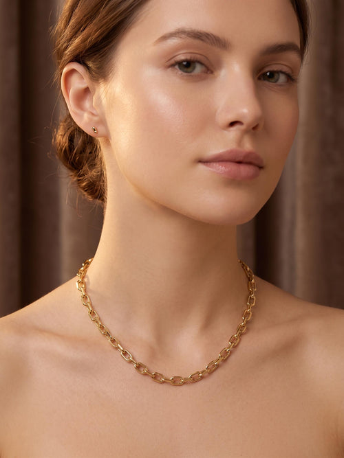 14k Gold Cable Chain Necklace: Layering, Trending Jewelry, Lobster Clasp