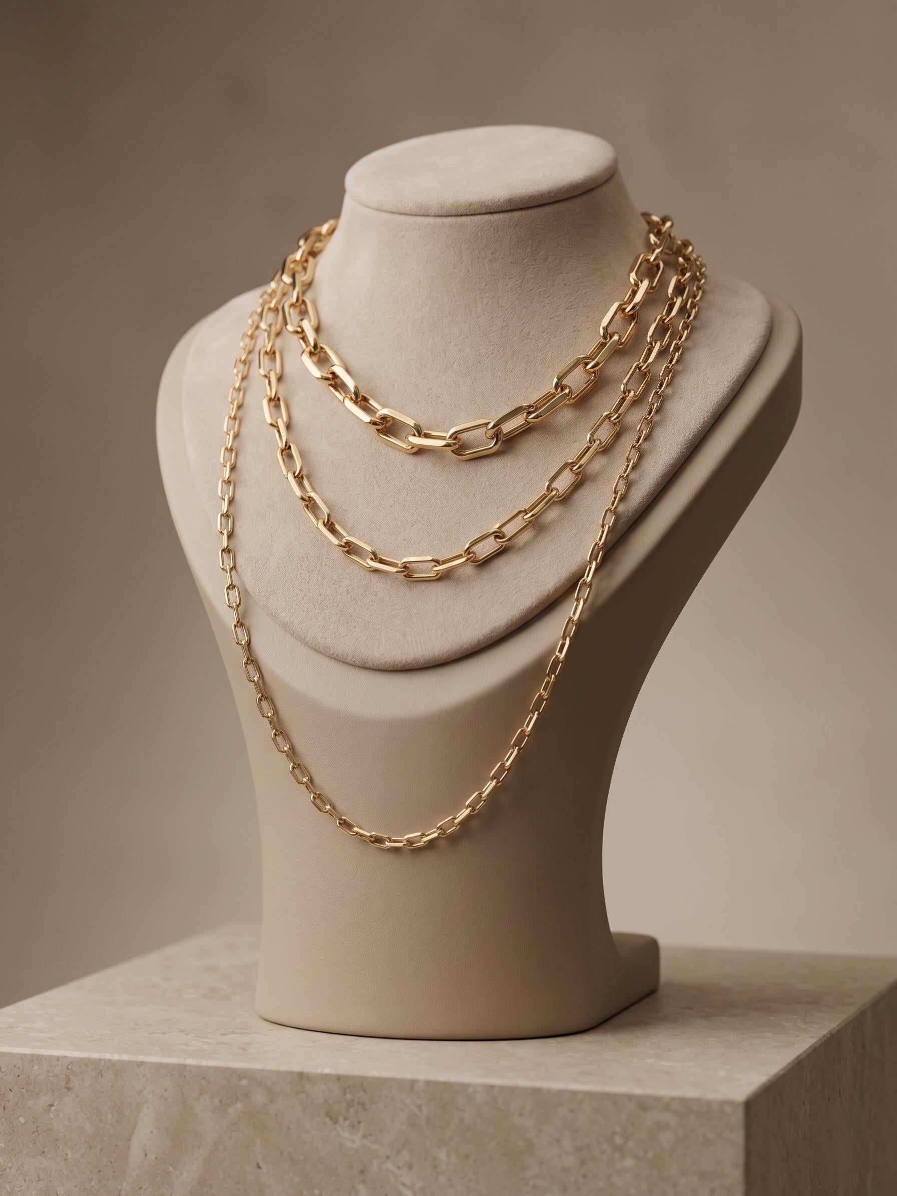 14k Gold Cable Chain Necklace: Layering, Trending Jewelry, Lobster Clasp