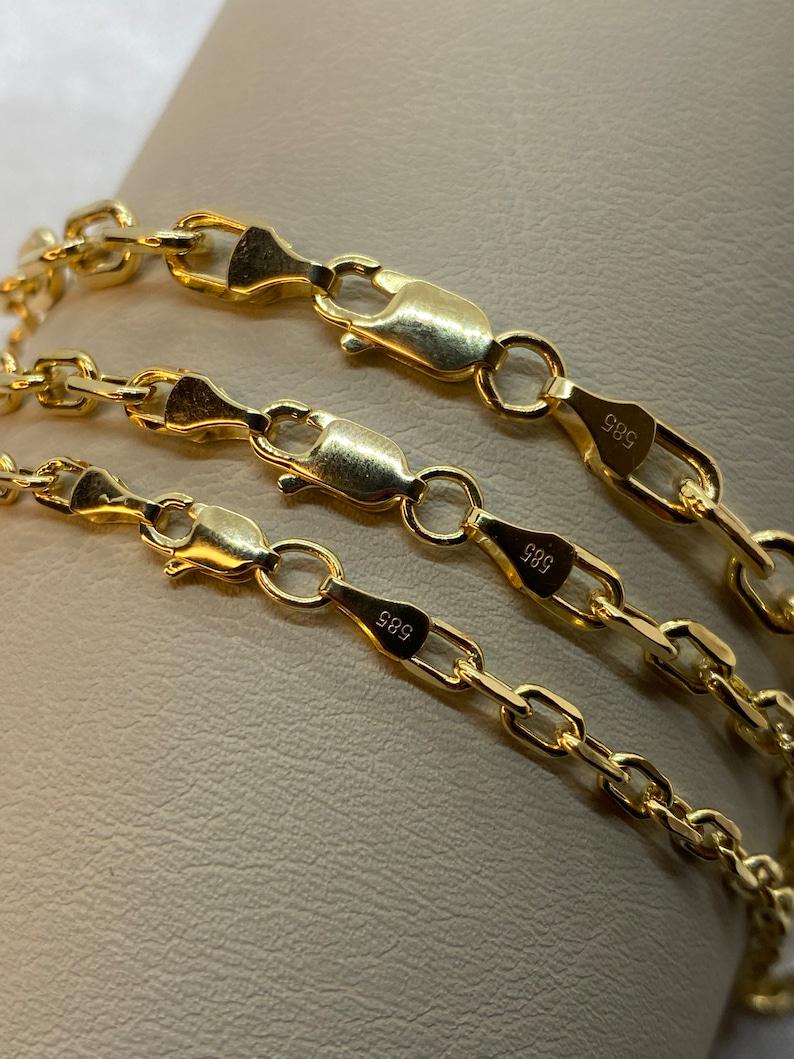 14k Gold Cable Chain Necklace: Layering, Trending Jewelry, Lobster Clasp
