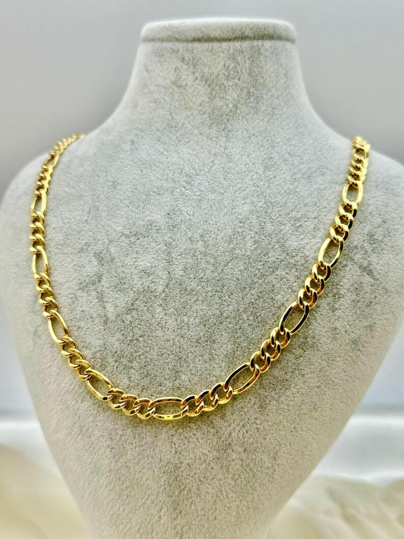 14k Gold Figaro Chain Necklace, 6MM