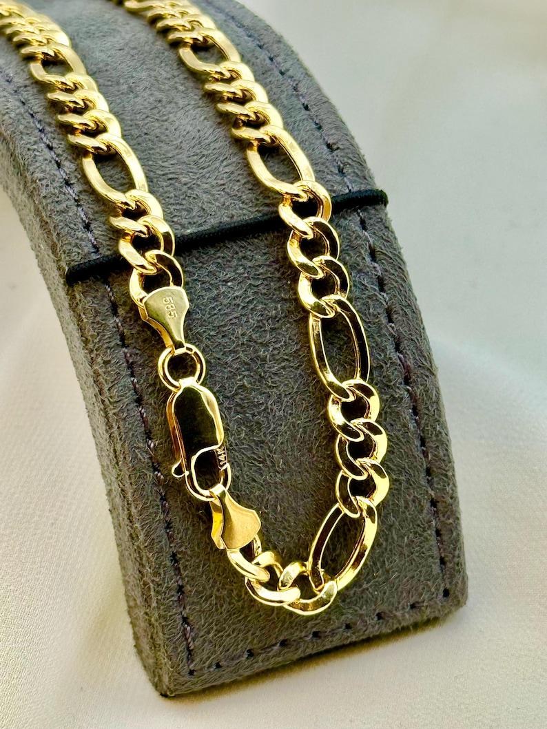 14k Gold Figaro Chain Necklace, 6MM