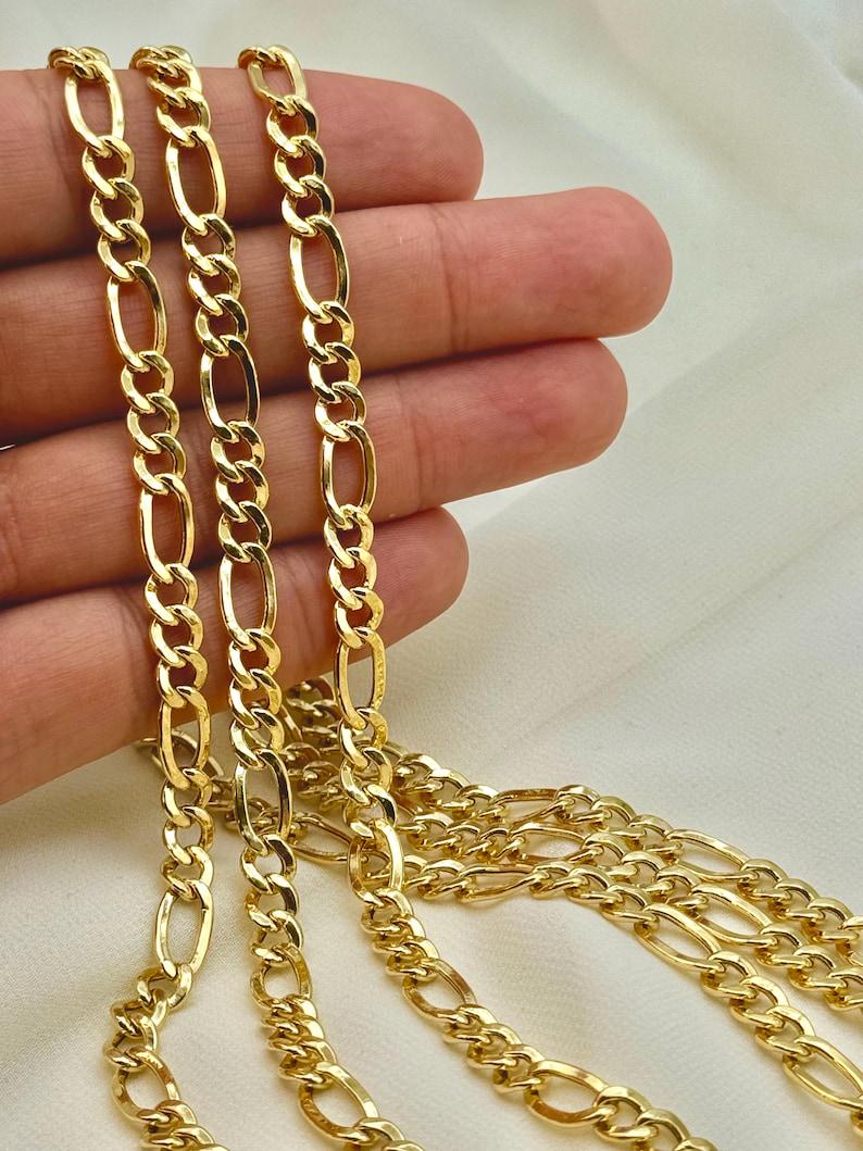 14k Gold Figaro Chain Necklace, 6MM