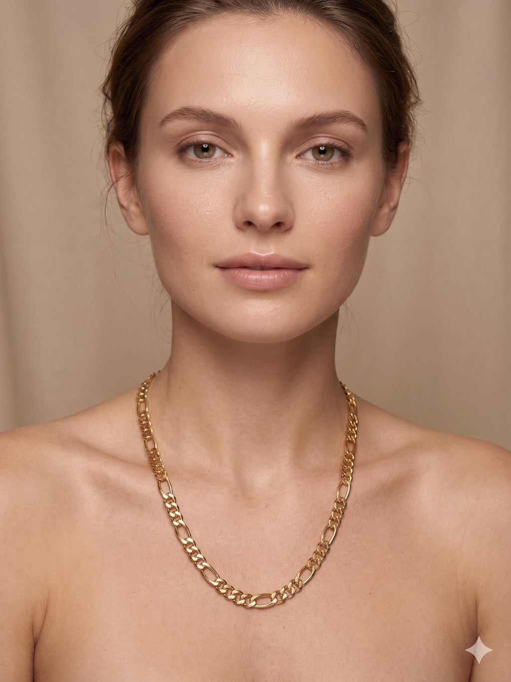 14k Gold Figaro Chain Necklace, 6MM